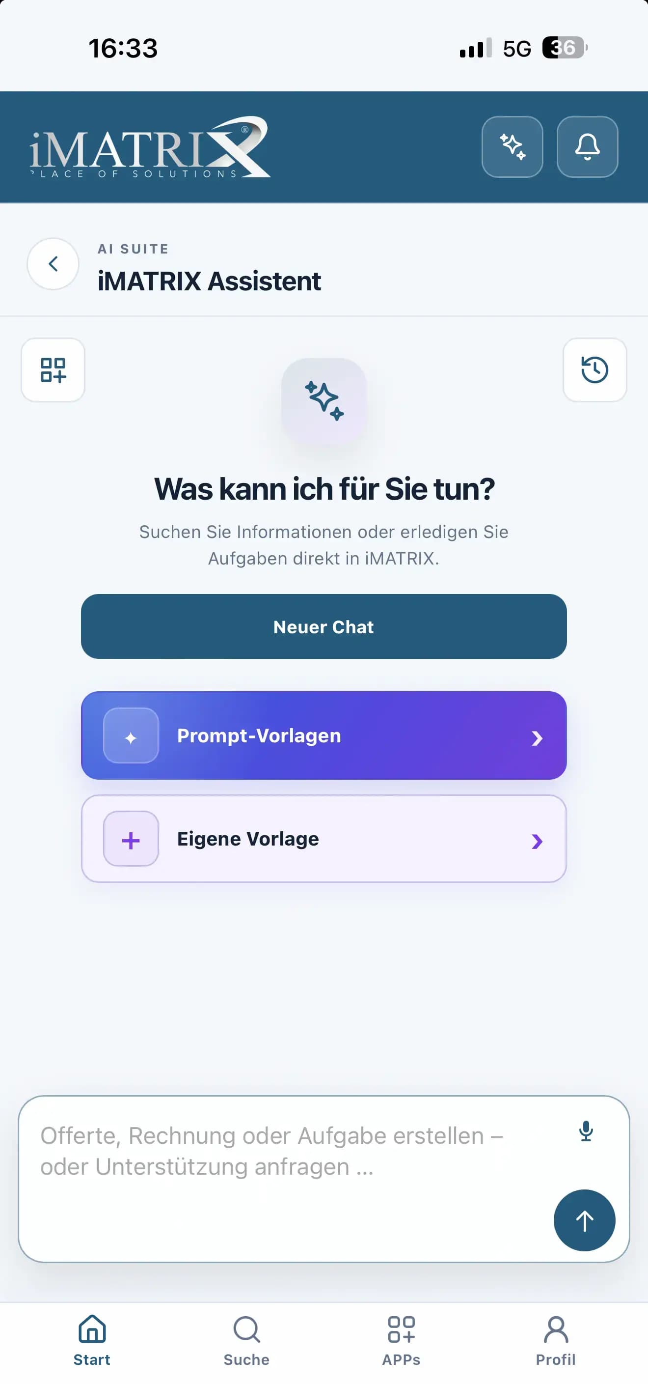 iMATRIX Assistent in der App